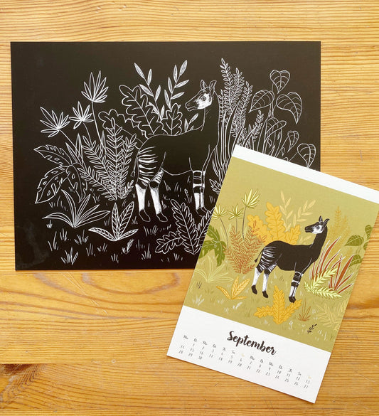 Wie aus einer Skizze ein fertiges Produkt wird – mein Illustrationsprozess mit Schabekarton
