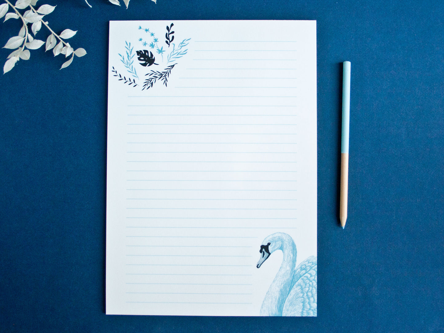 Briefpapier Set Schwan