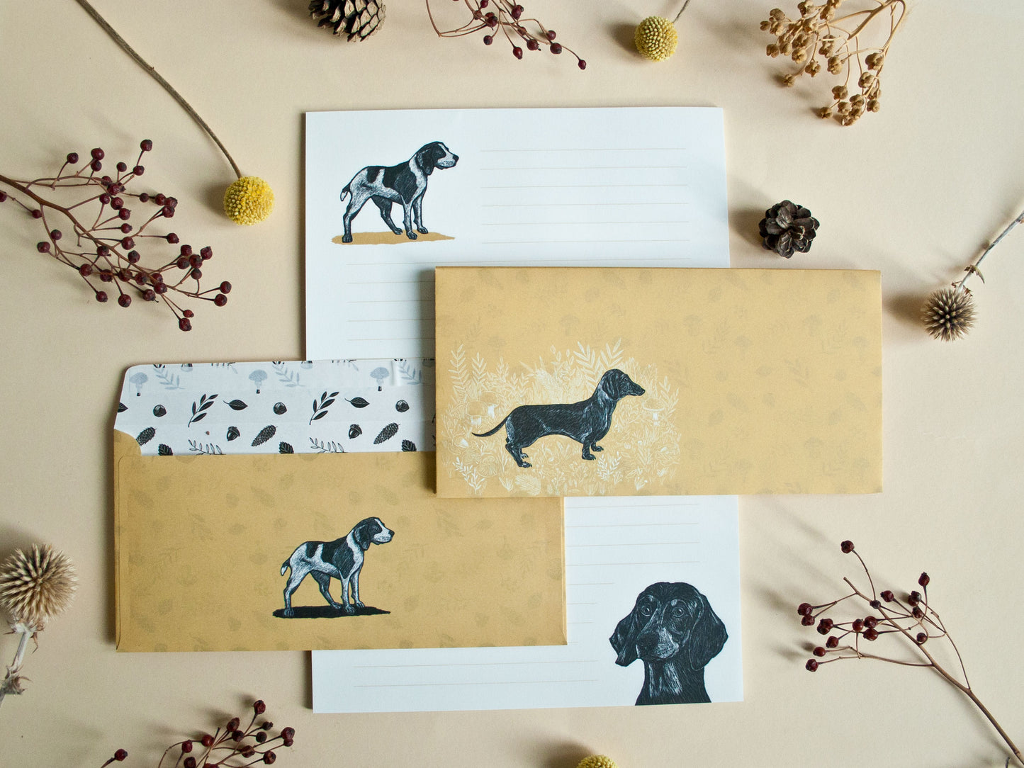 Briefpapier Set Hunde