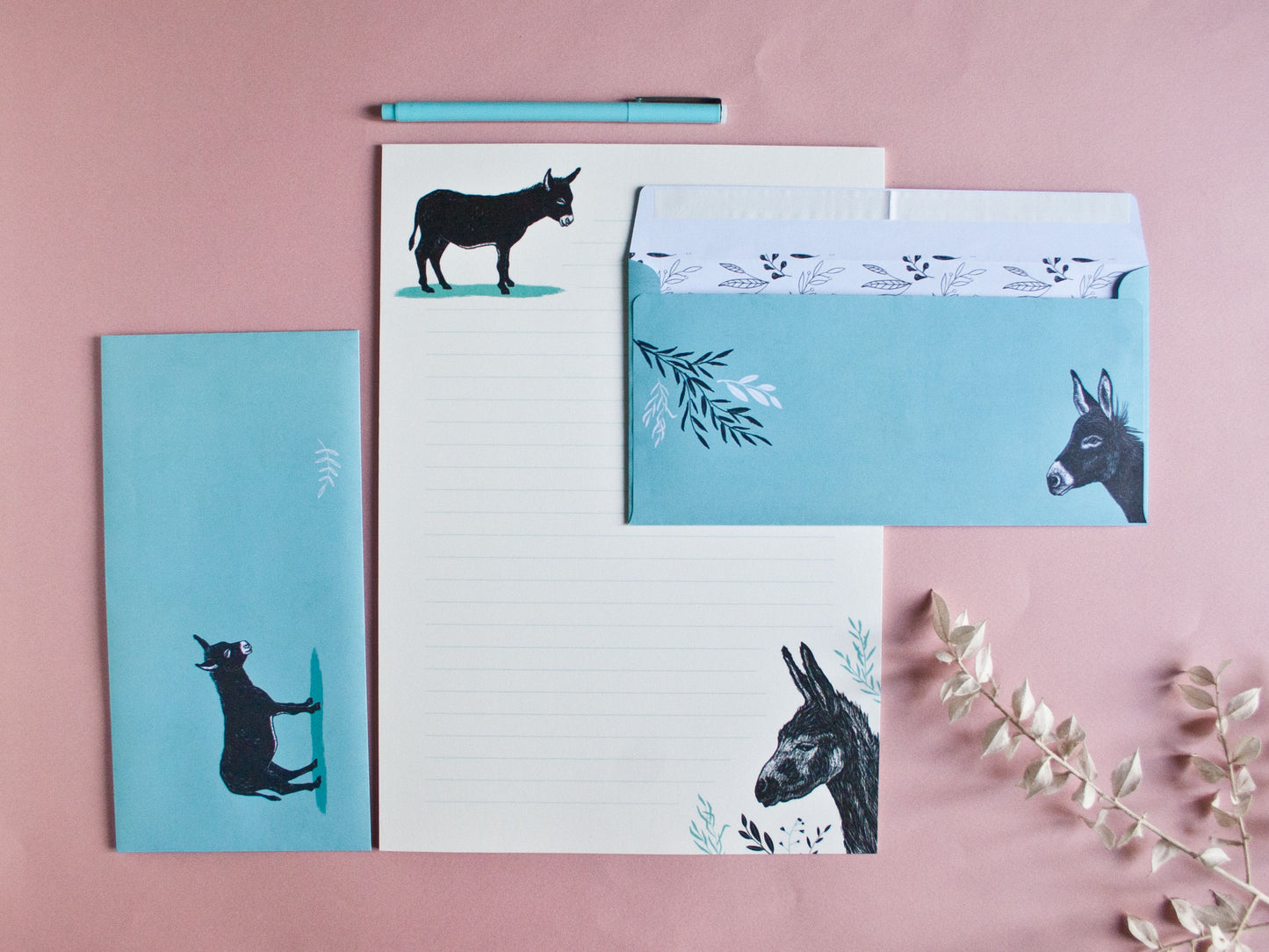 Briefpapier Set Esel