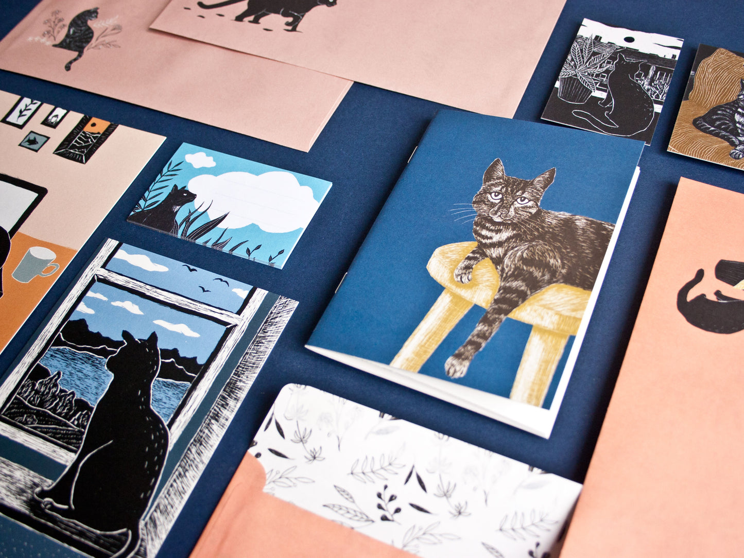 Geschenkset Katzen, Geschenkidee mit vielen verschiedenen Papeterie-Produkten