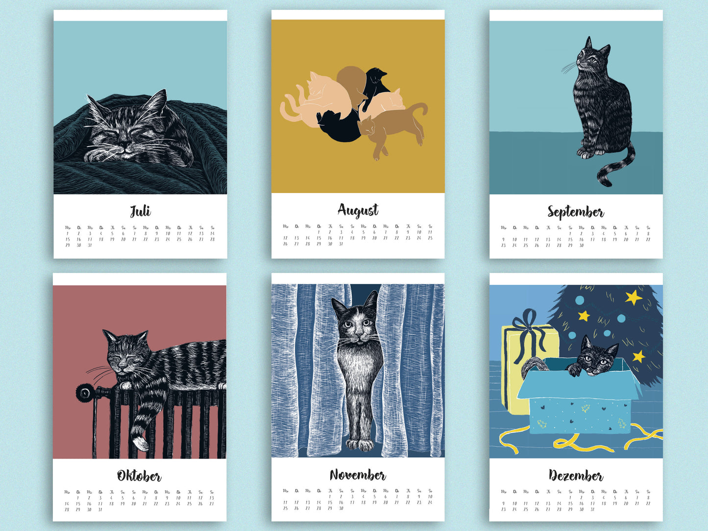 Katzen Kalender 2024 im A5 Format