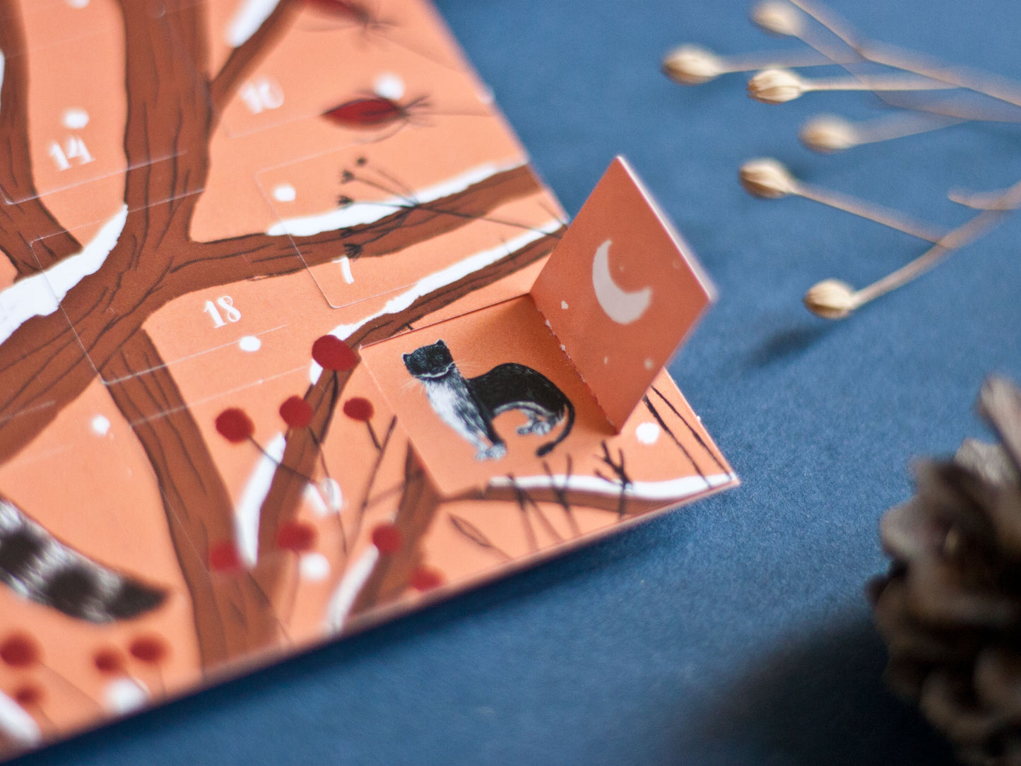 Adventskalender Postkarte Waschbären A6