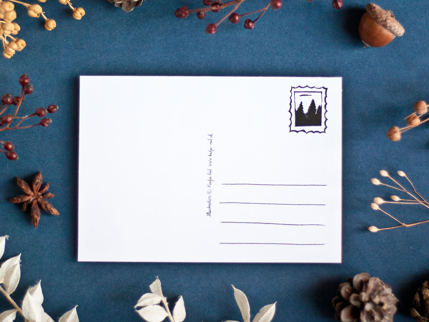 Adventskalender Postkarte Waschbären A6