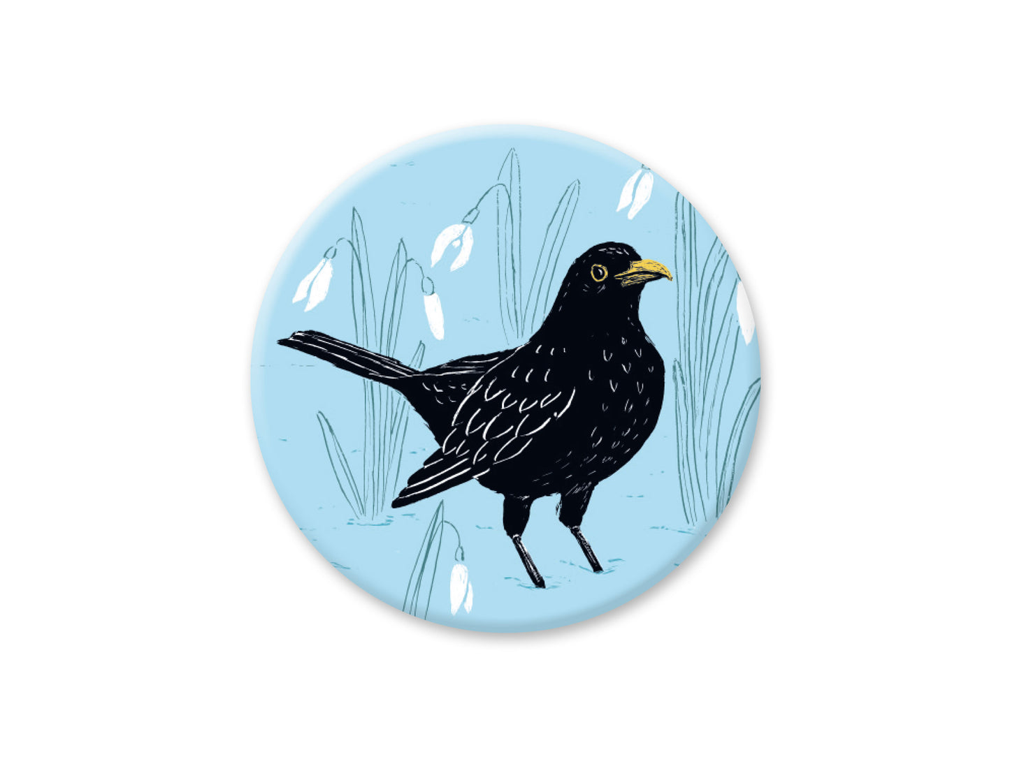 Runder Magnet Amsel