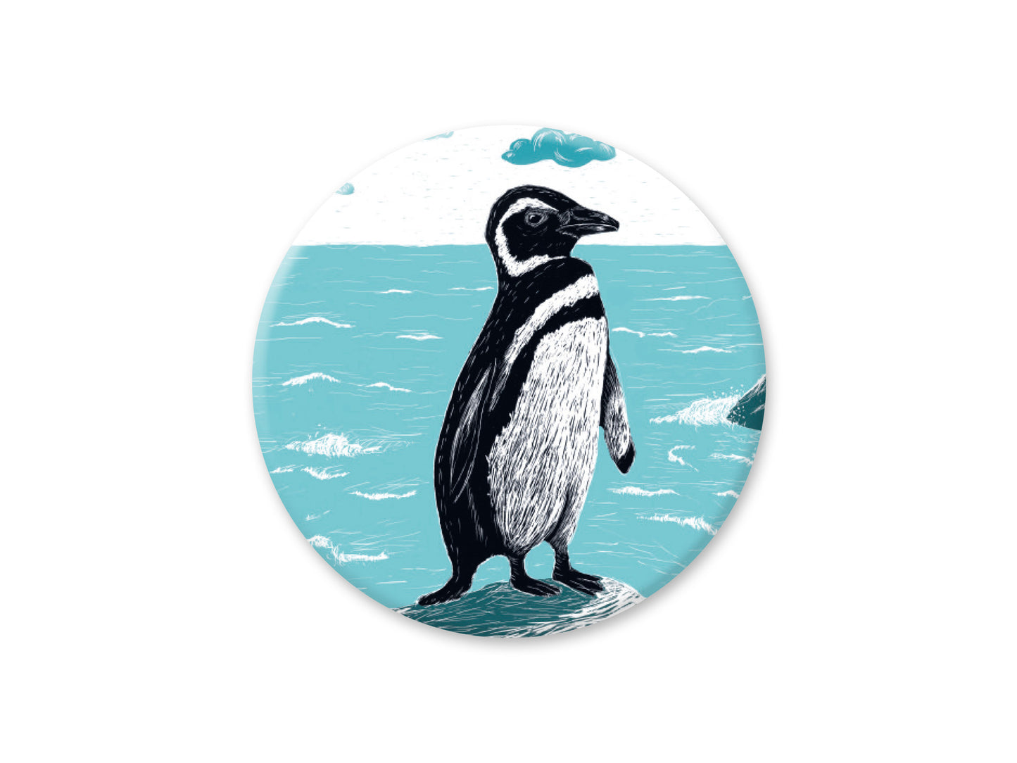 Runder Magnet Pinguin