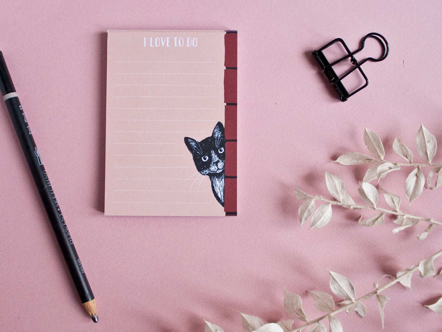 Notizblock A7 Katze Backstein