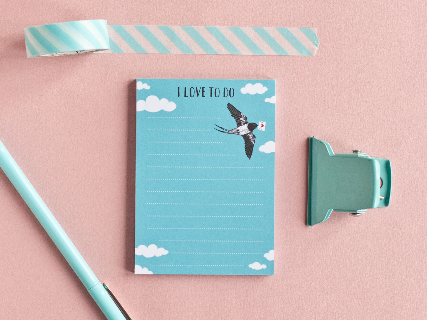 Notizblock A7 Schwalbe Liebesbrief