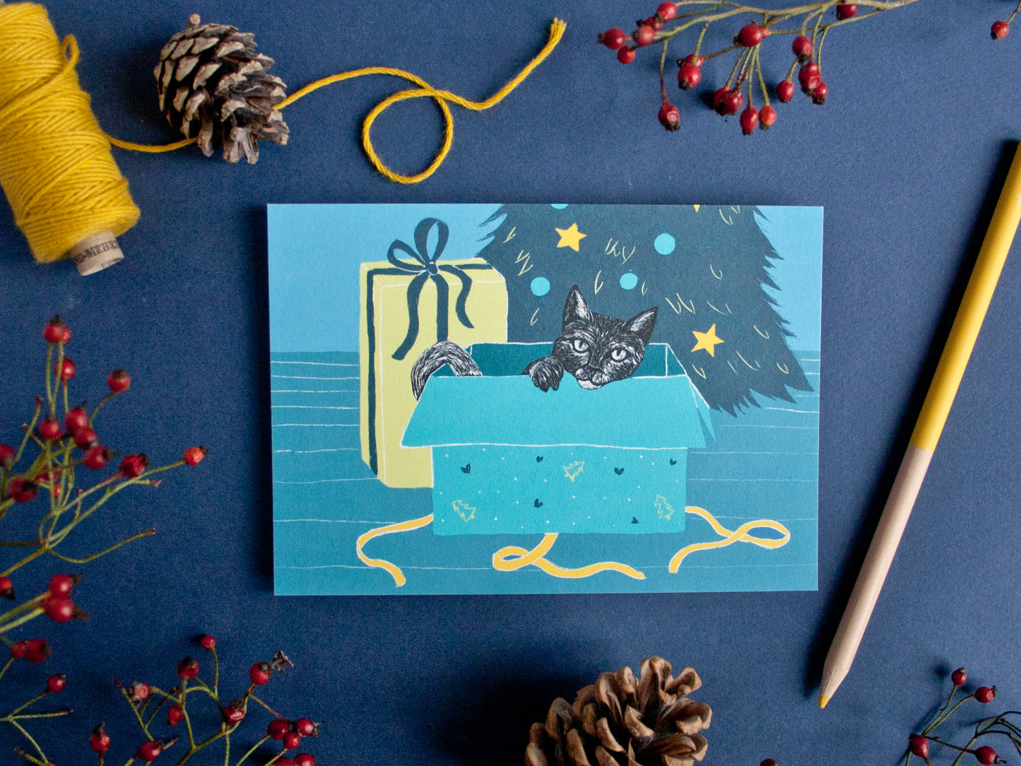 Weihnachtskarte Katze A6