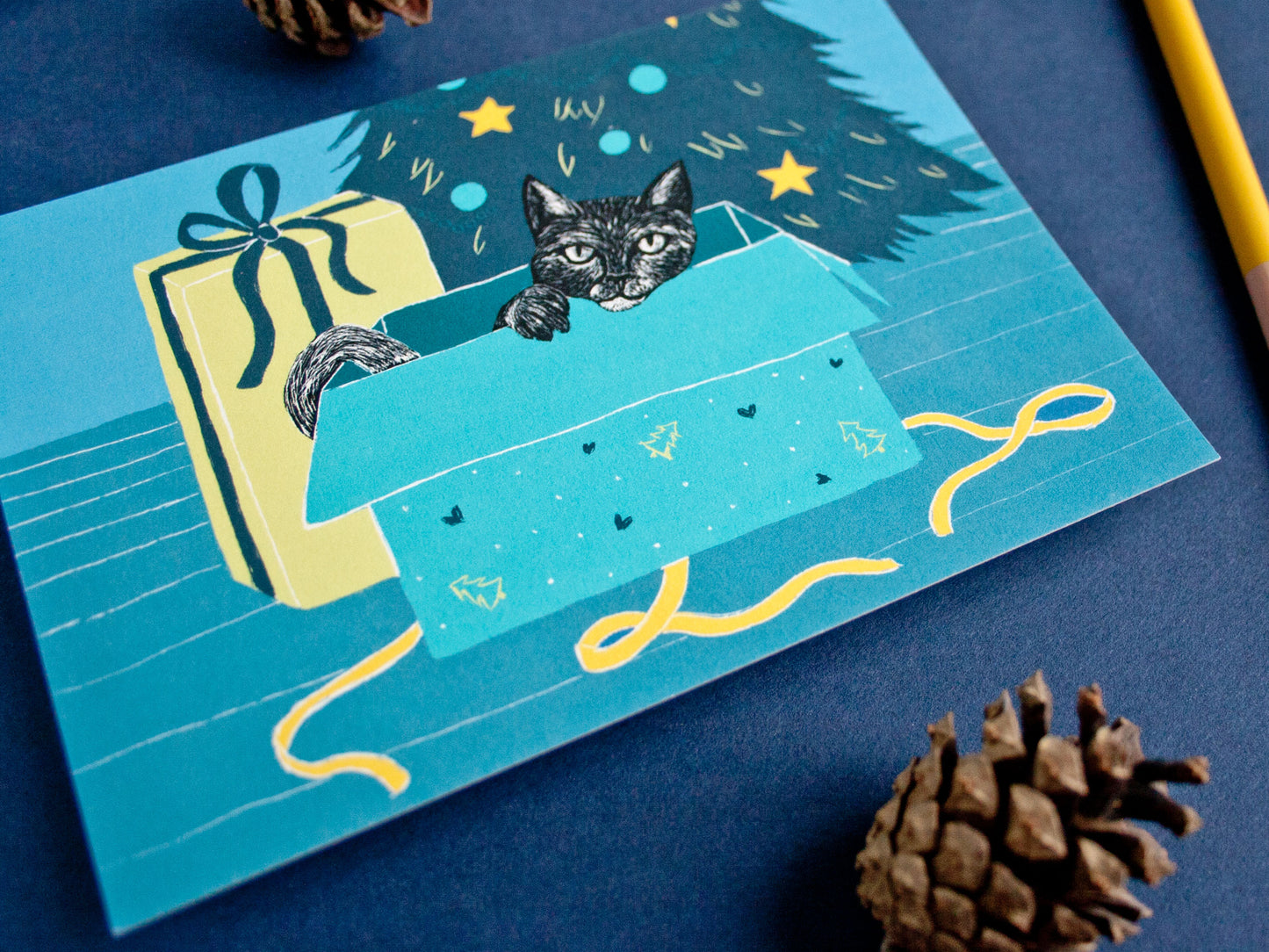Weihnachtskarte Katze A6