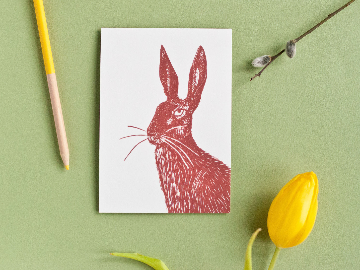 Postkarte Hase im A6 Format