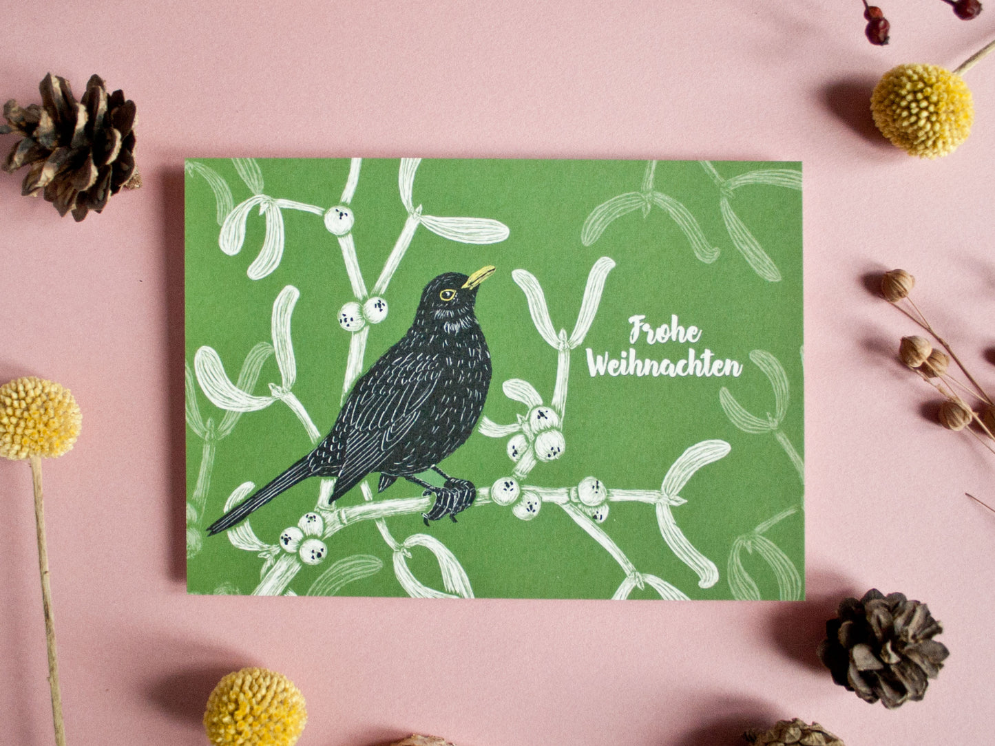 Weihnachtskarte Amsel