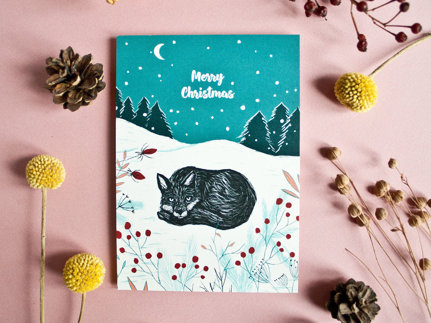 Weihnachtskarte Fuchs