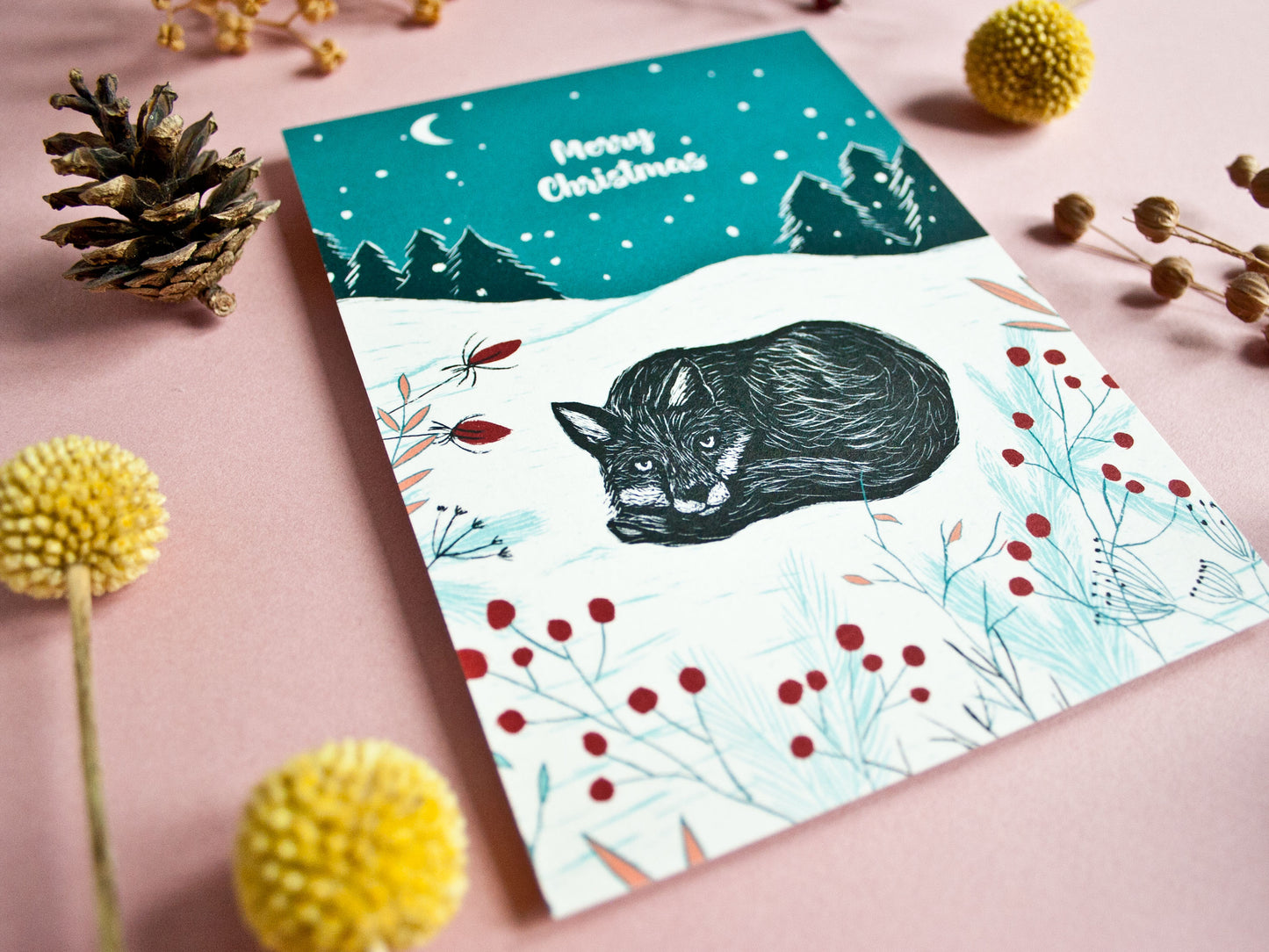 Weihnachtskarte Fuchs