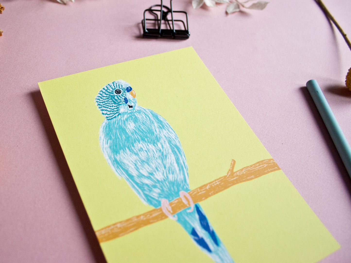 Postkarte Wellensittich A6