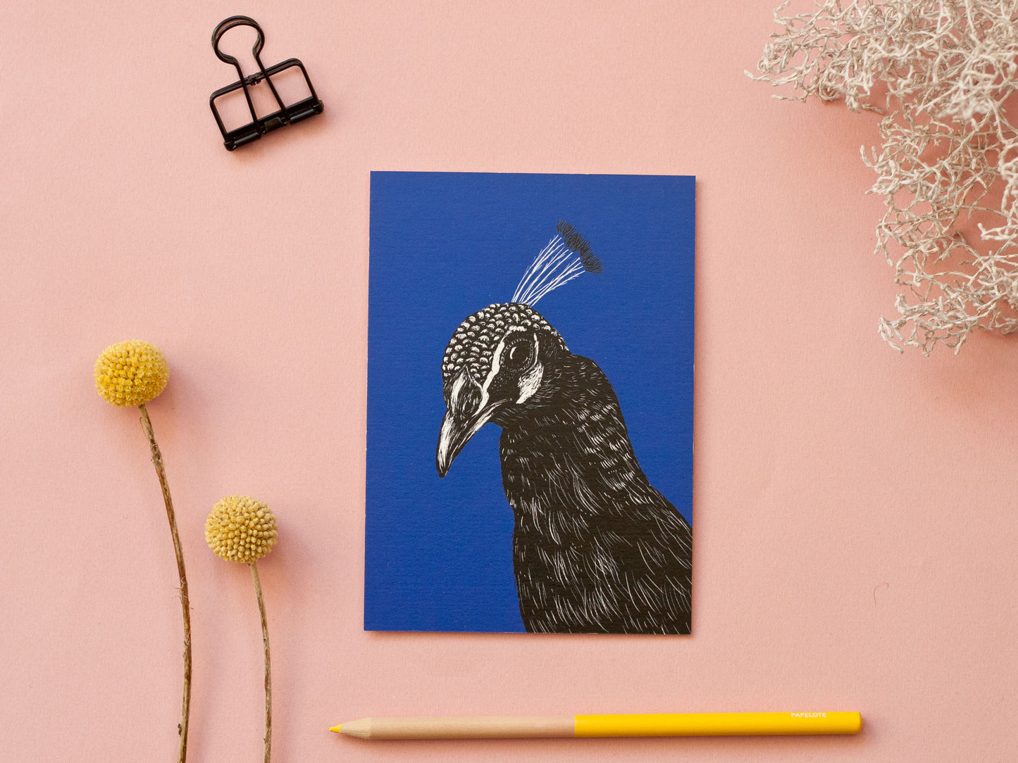 Postkarte A6 Pfau