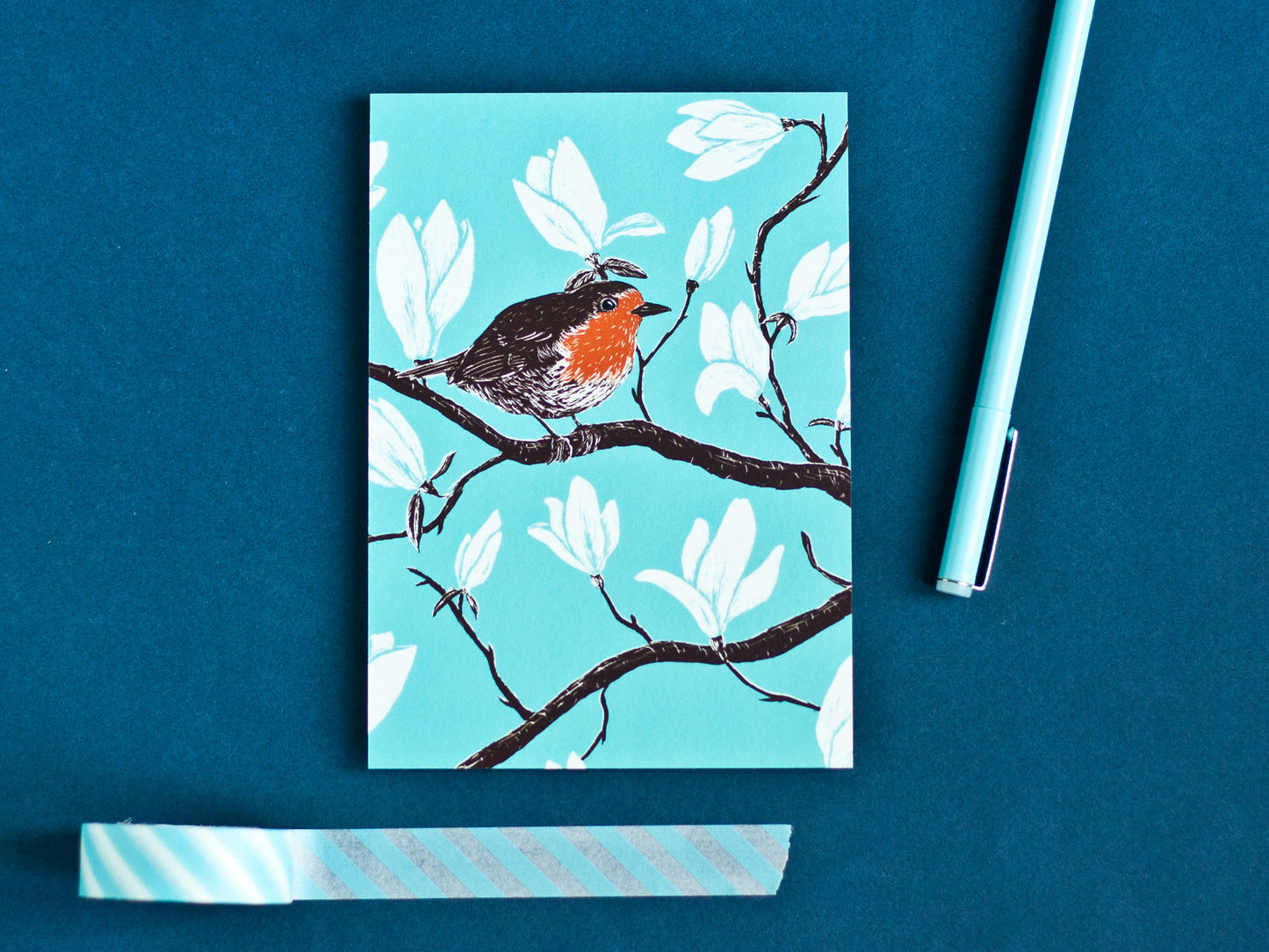Postkarte Rotkehlchen