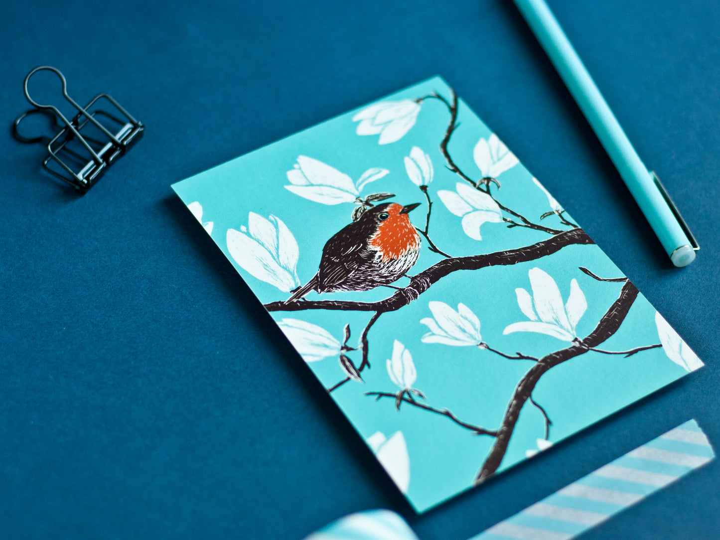 Postkarte Rotkehlchen