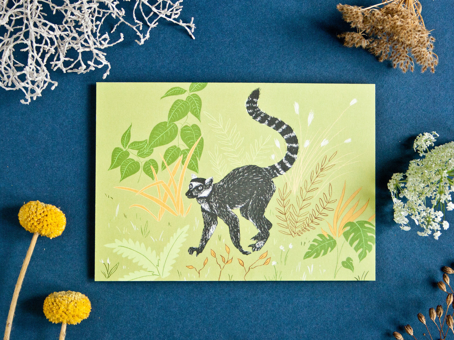 Lemur Postkarte im A6 Format