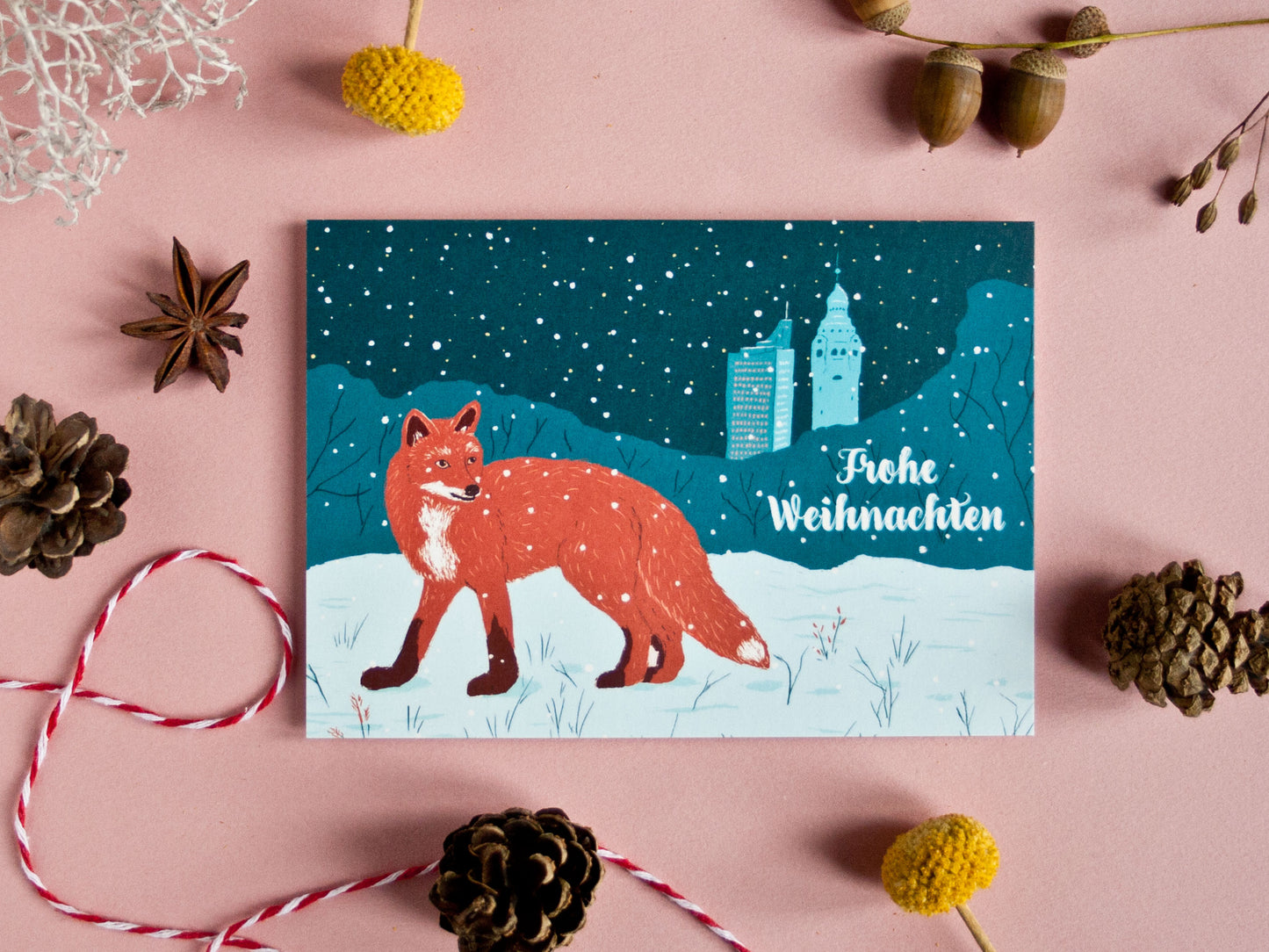 Weihnachtskarte Fuchs im Park, A6