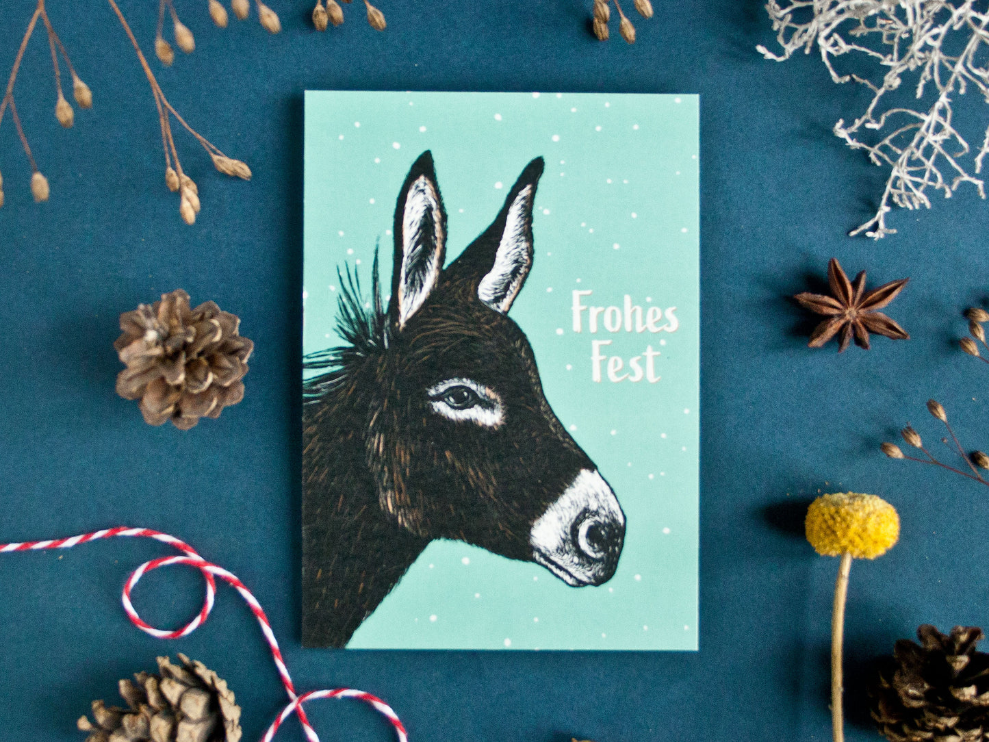 Weihnachtskarte Esel, A6