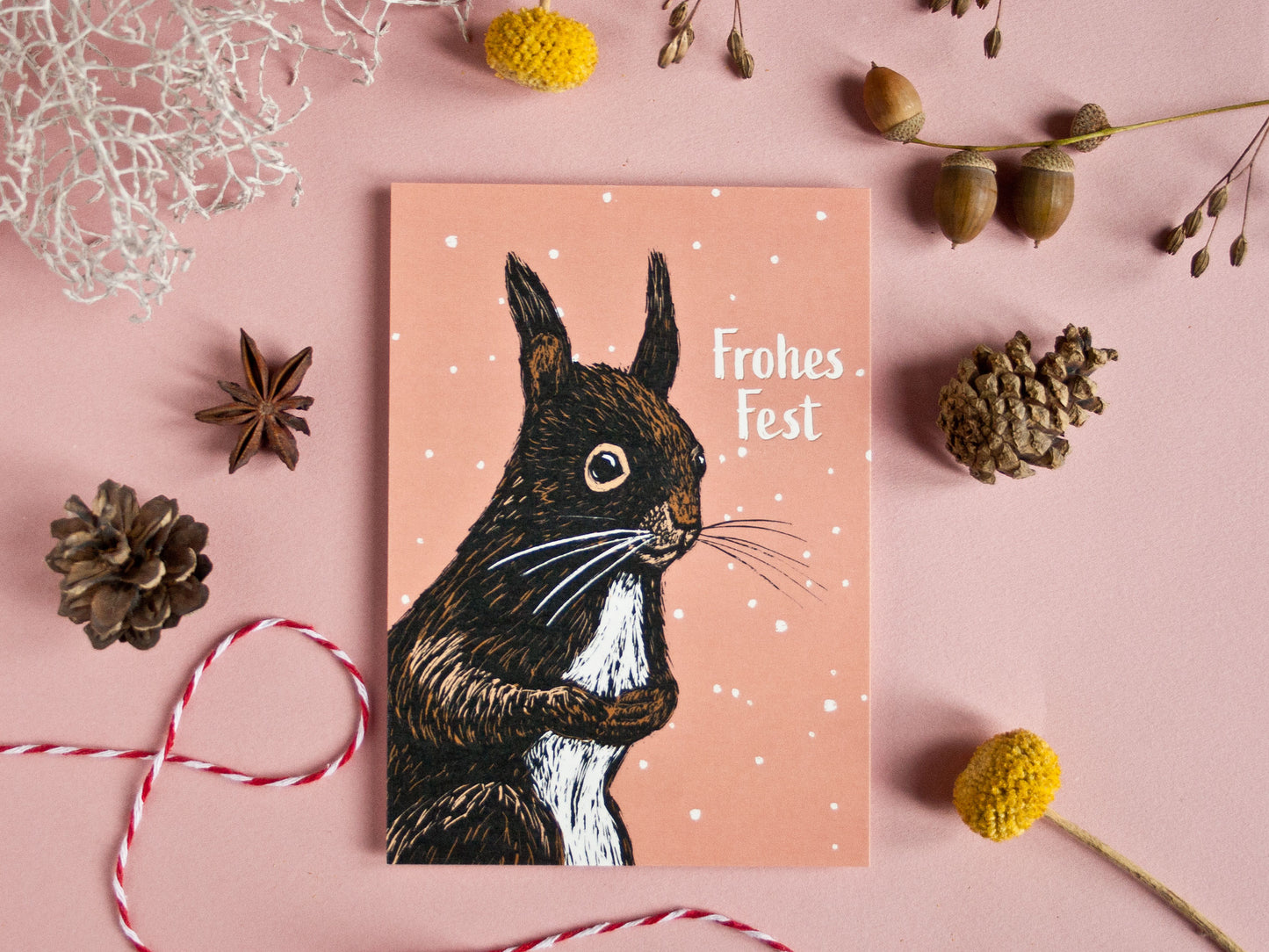 Weihnachtskarte Eichhörnchen, A6