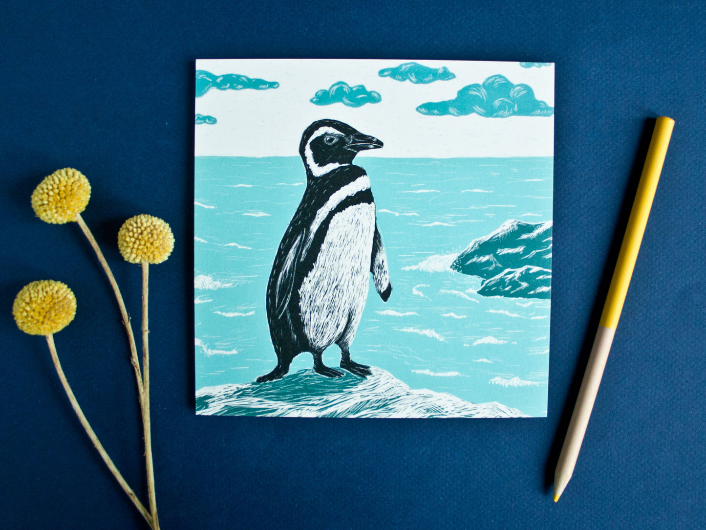Postkarte Pinguin