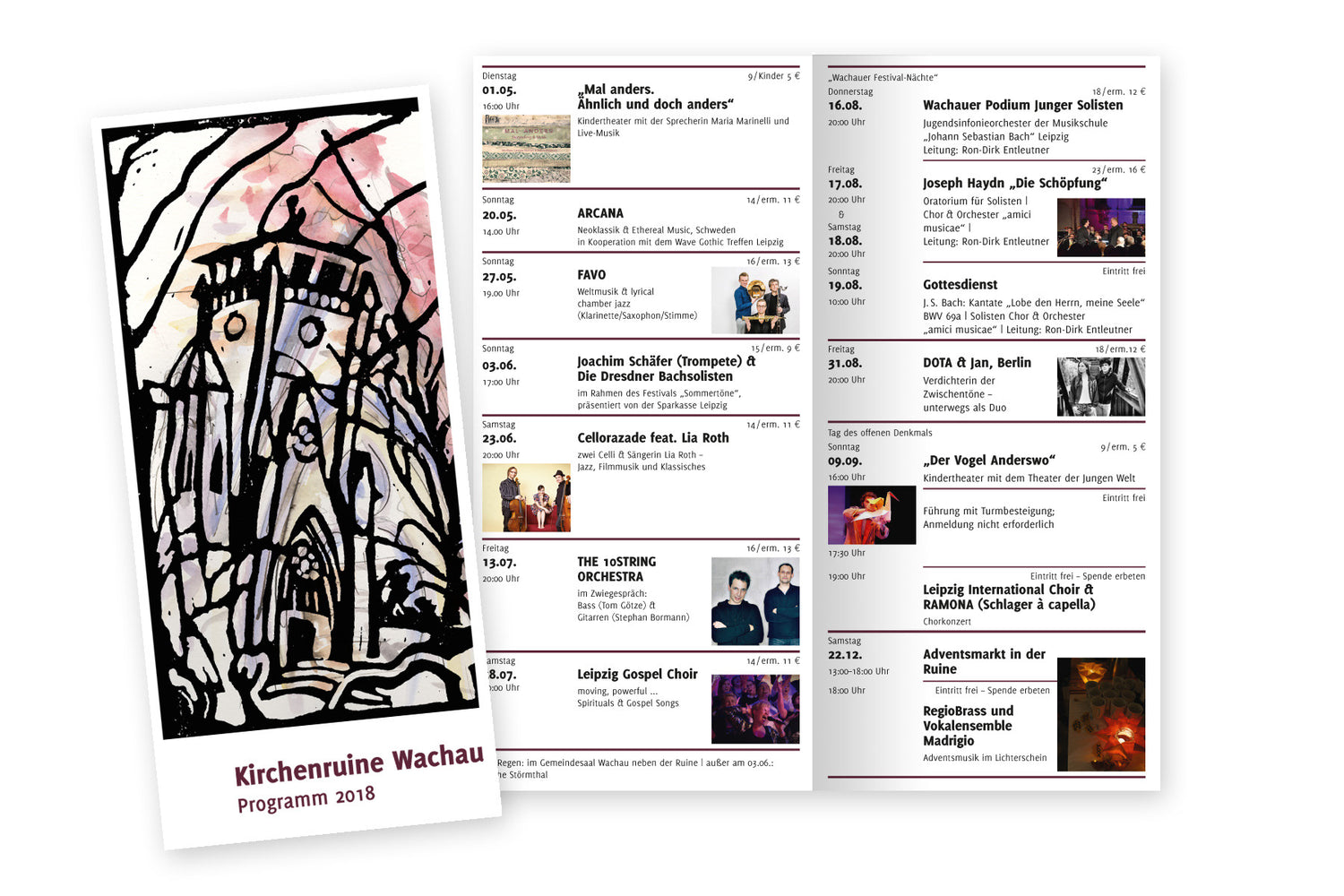 Flyer Programm Kirchenruine Wachau