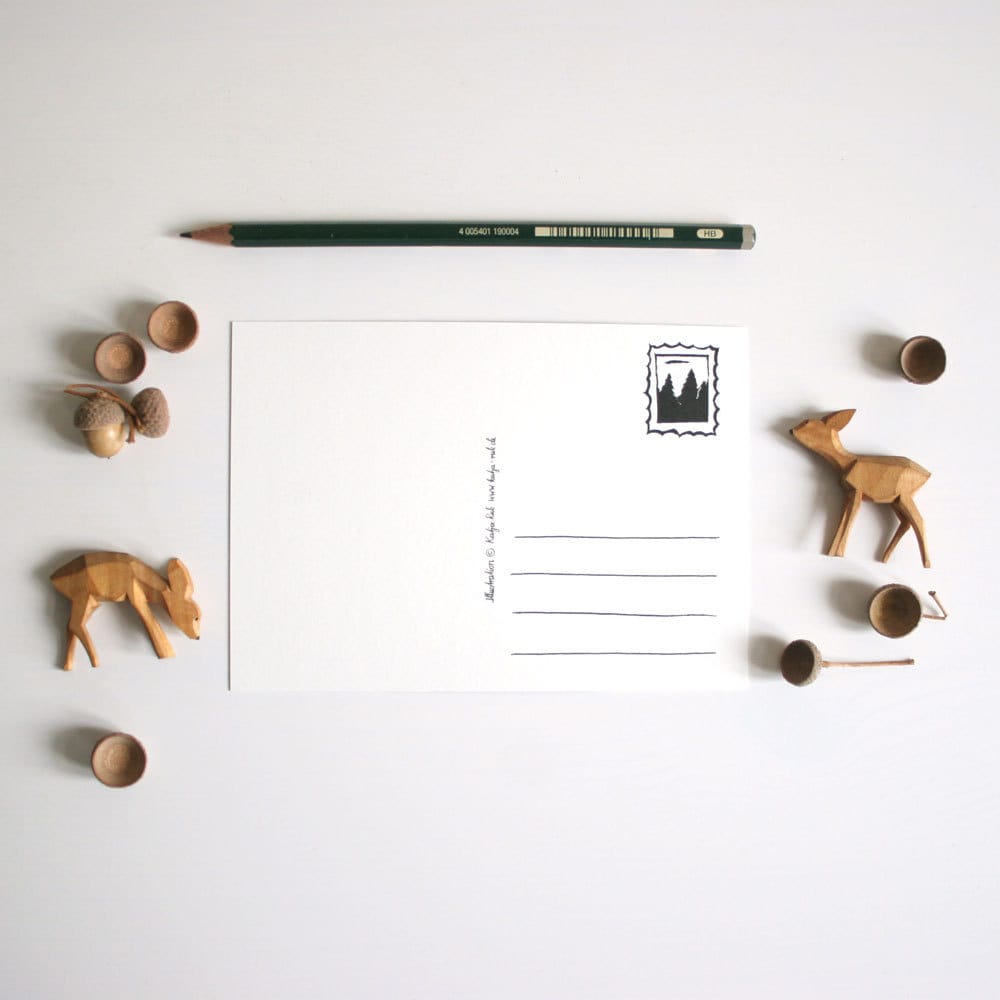 Postkarte Fuchs und 1
