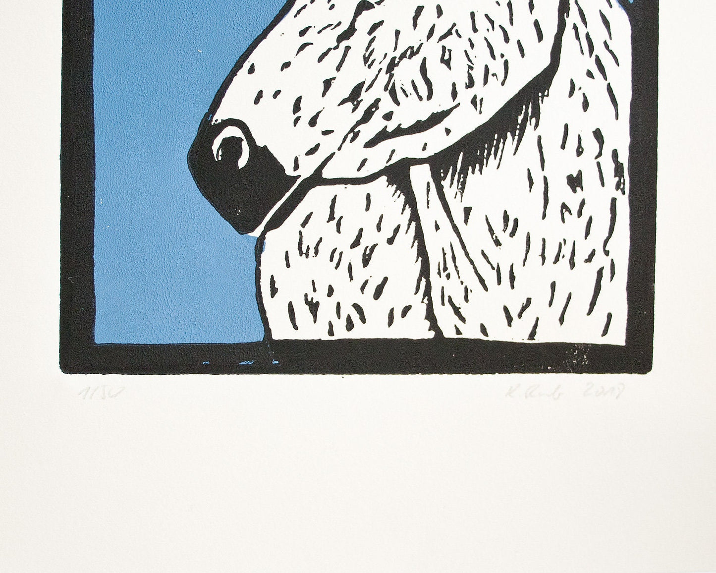 Linoldruck Esel, Original Grafik Tier Illustration