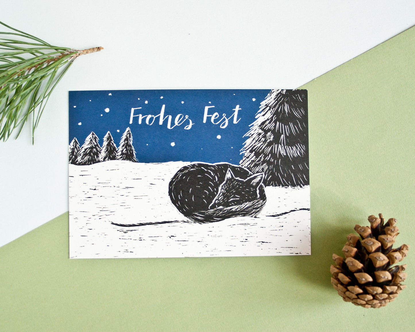 Weihnachtskarte Fuchs