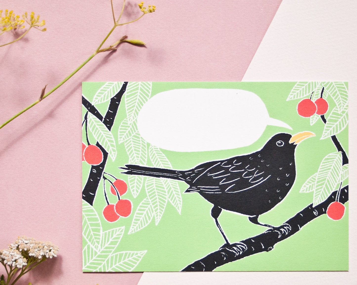 Postkarte A6 Amsel