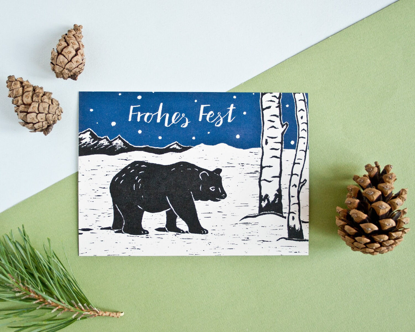 Weihnachtskarte A6 Bär