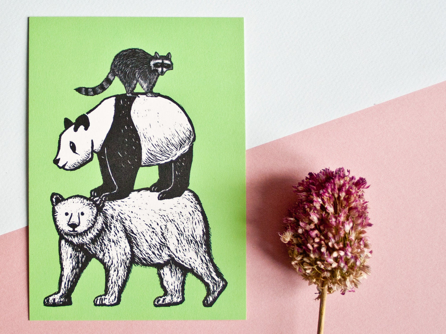 Postkarte A6 Bären