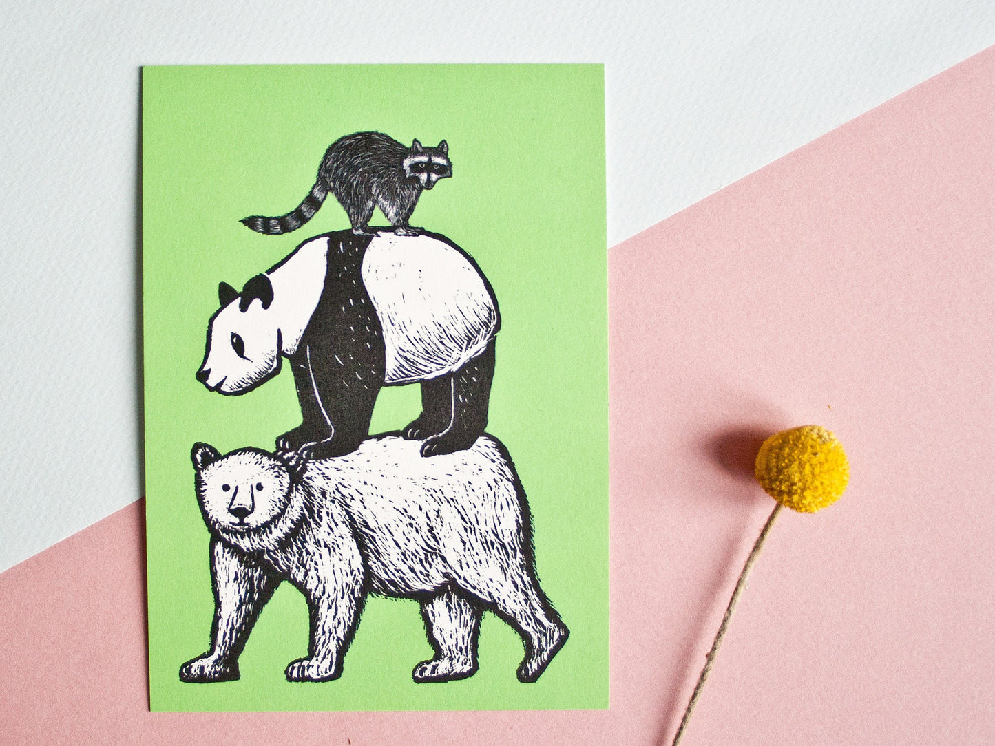 Postkarte A6 Bären