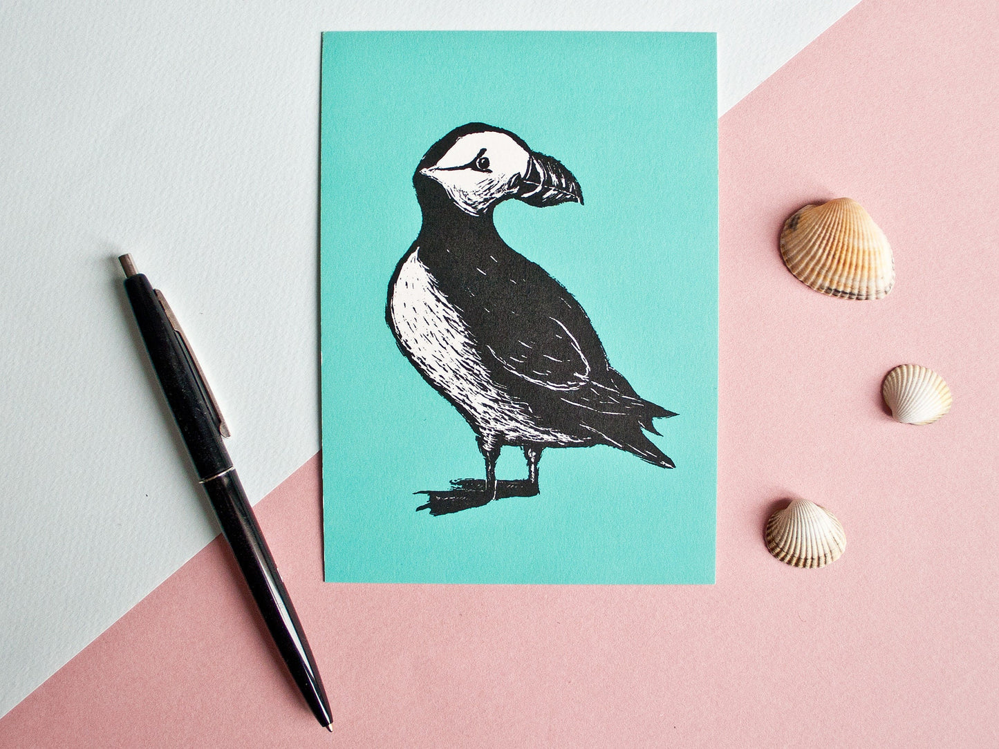 Postkarte A6 Papageientaucher
