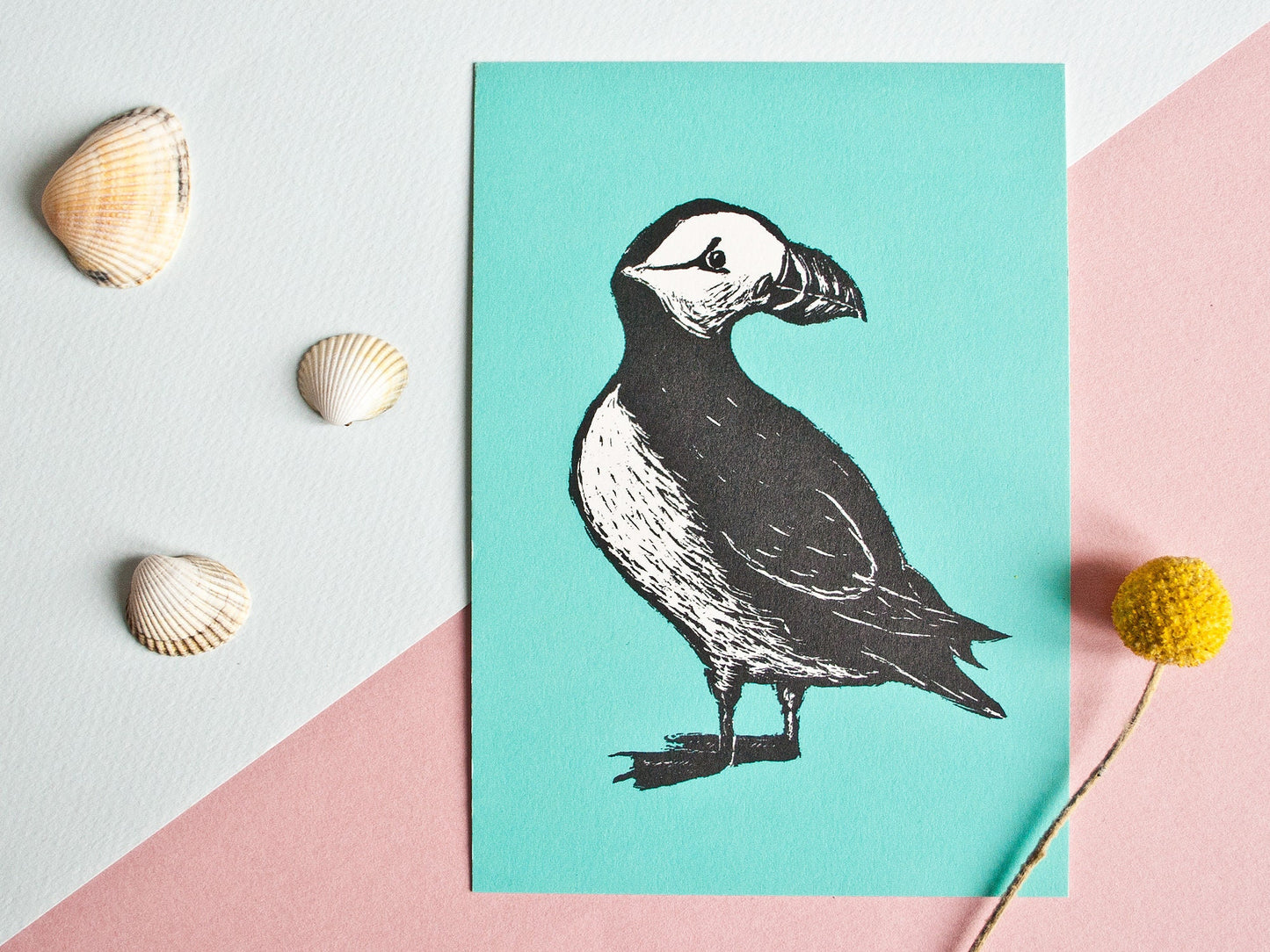 Postkarte A6 Papageientaucher