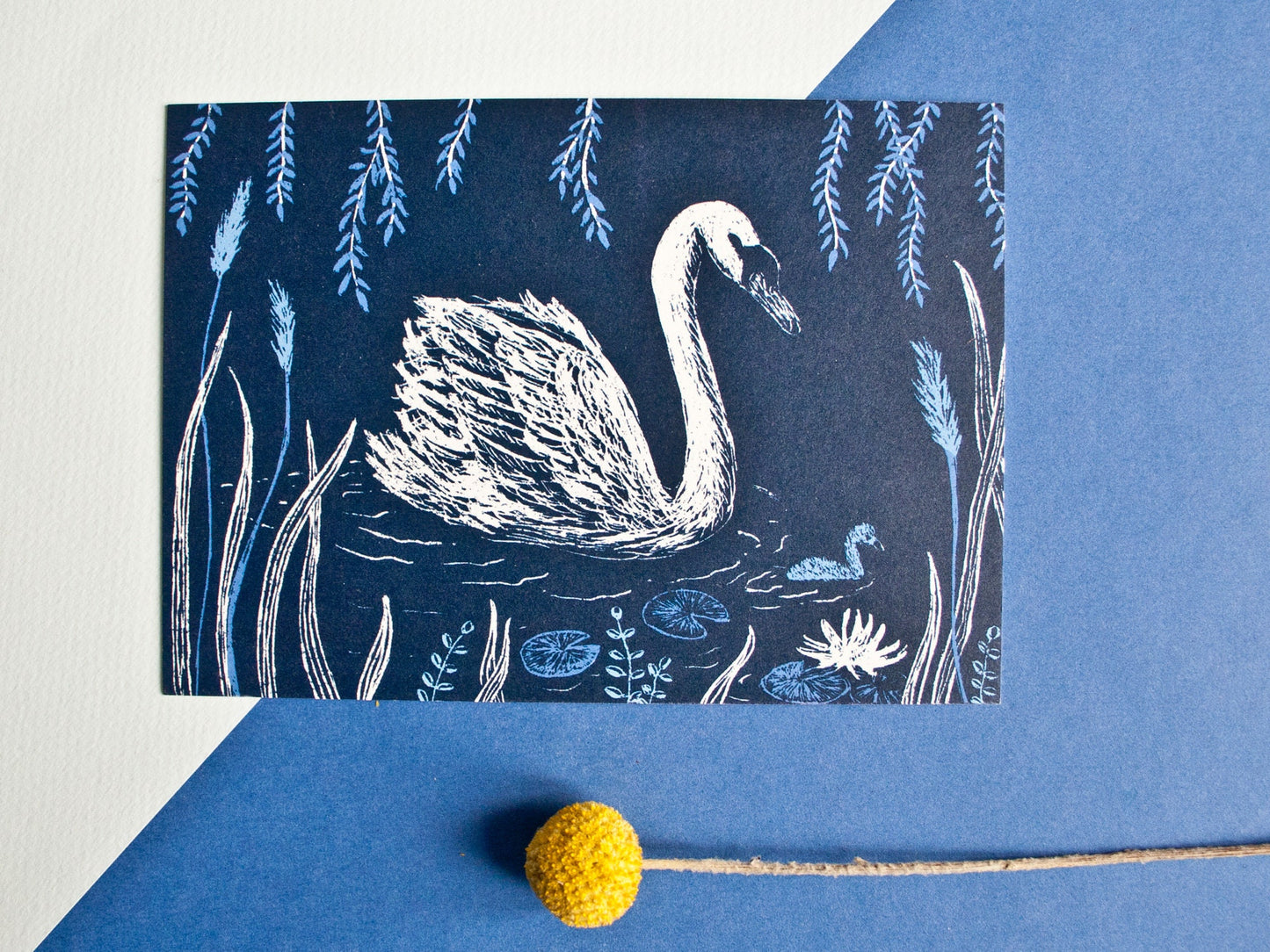 Postkarte A6 Schwäne