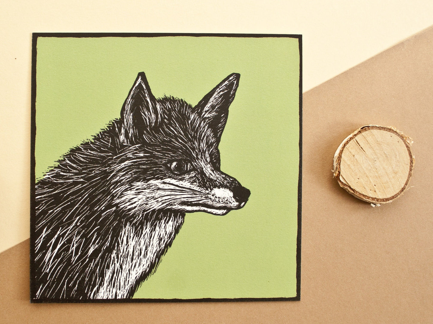 Quadratische Postkarte Fuchs