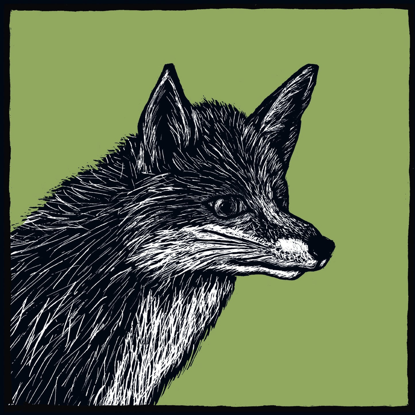 Quadratische Postkarte Fuchs
