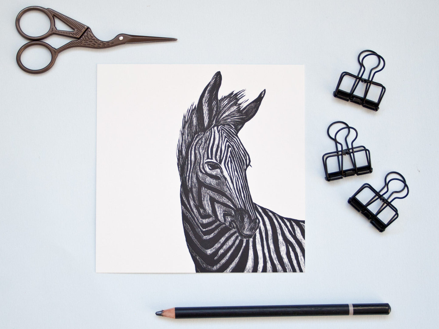 Quadratische Postkarte Zebra