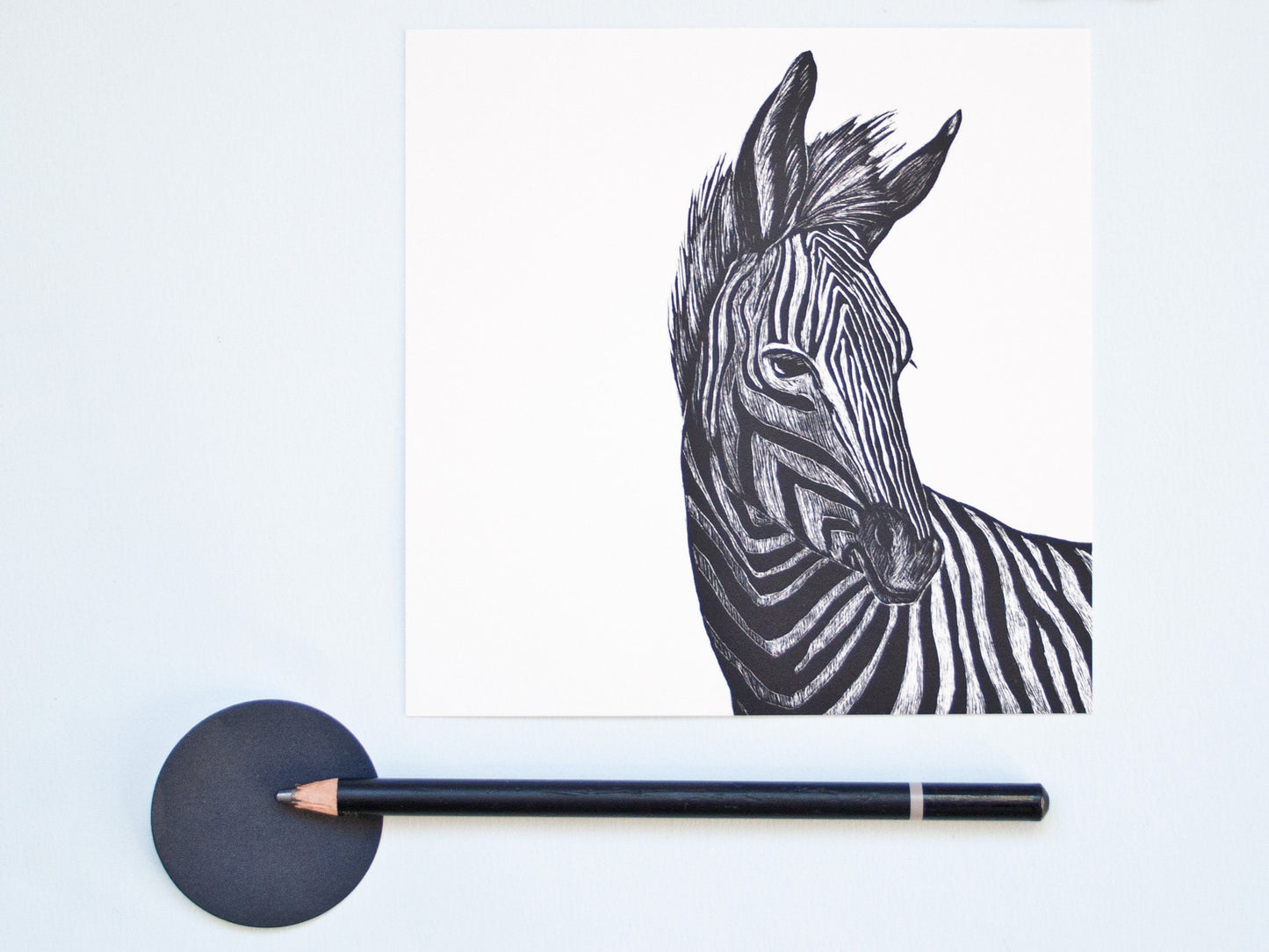 Quadratische Postkarte Zebra