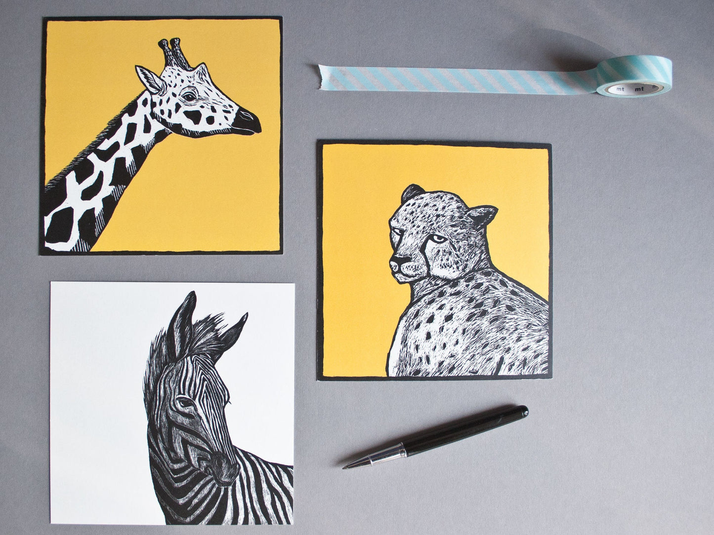 Wilde Tiere, Postkarten Set