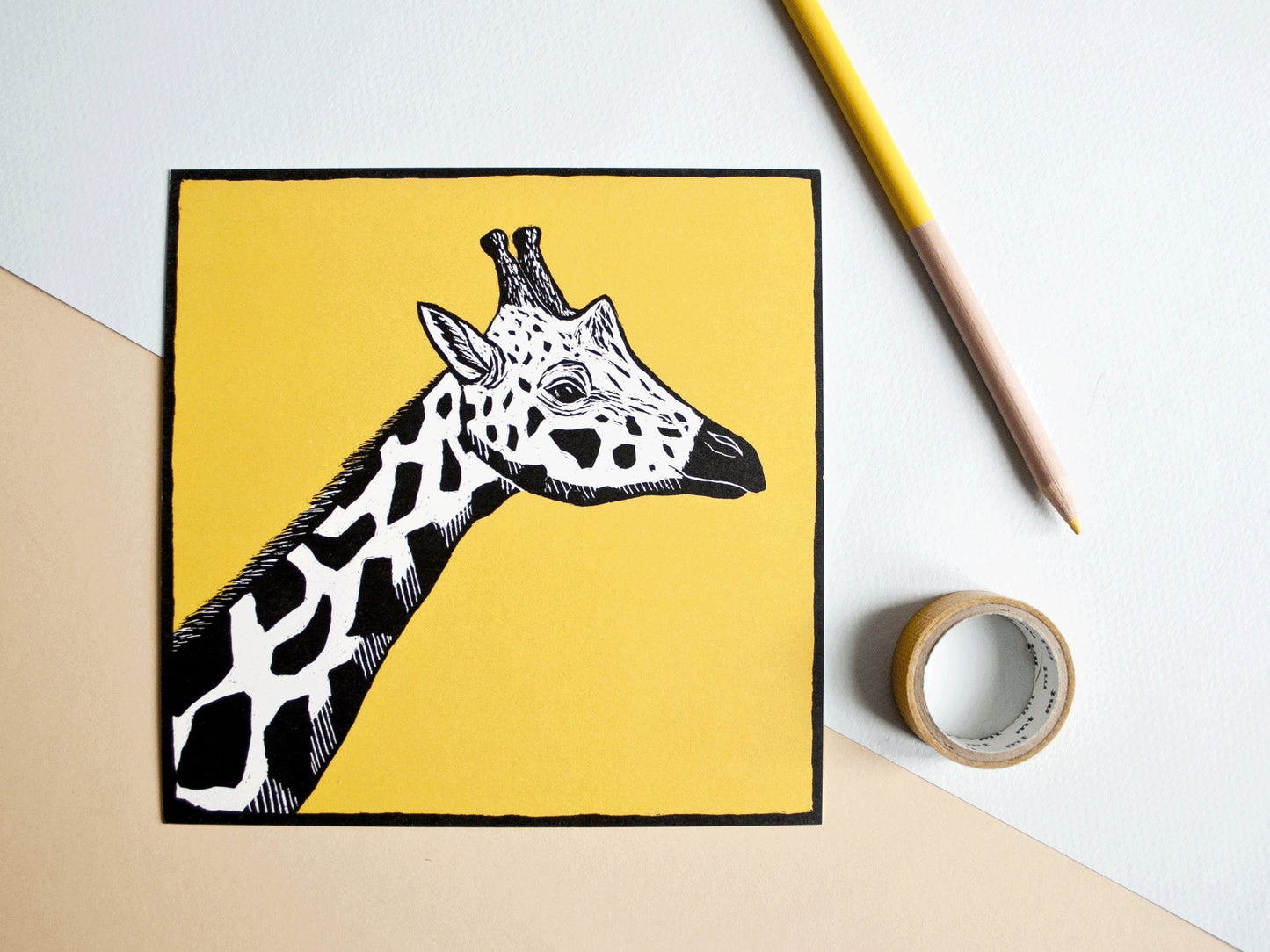 Postkarte Giraffe