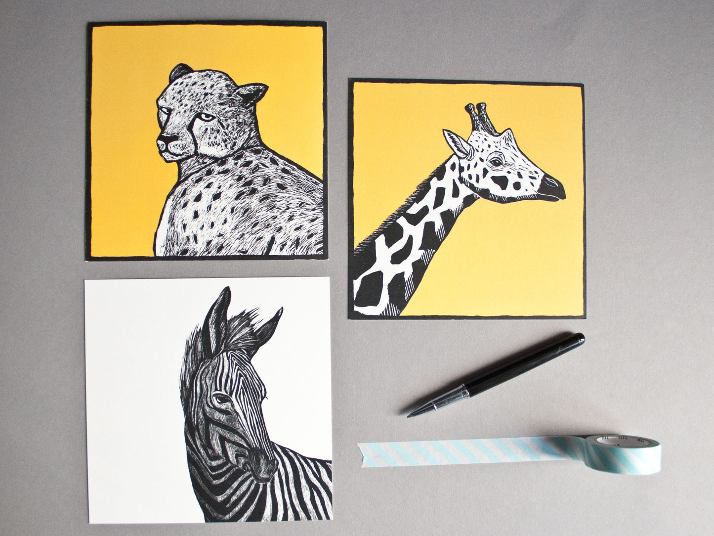 Wilde Tiere, Postkarten Set