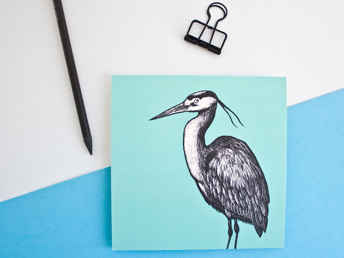 Quadratische Postkarte Reiher