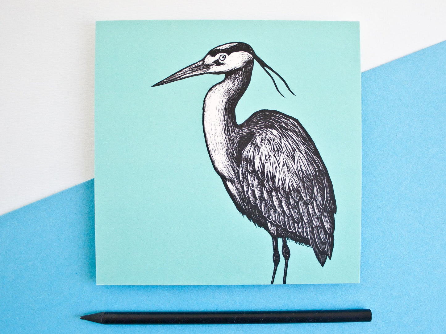 Quadratische Postkarte Reiher
