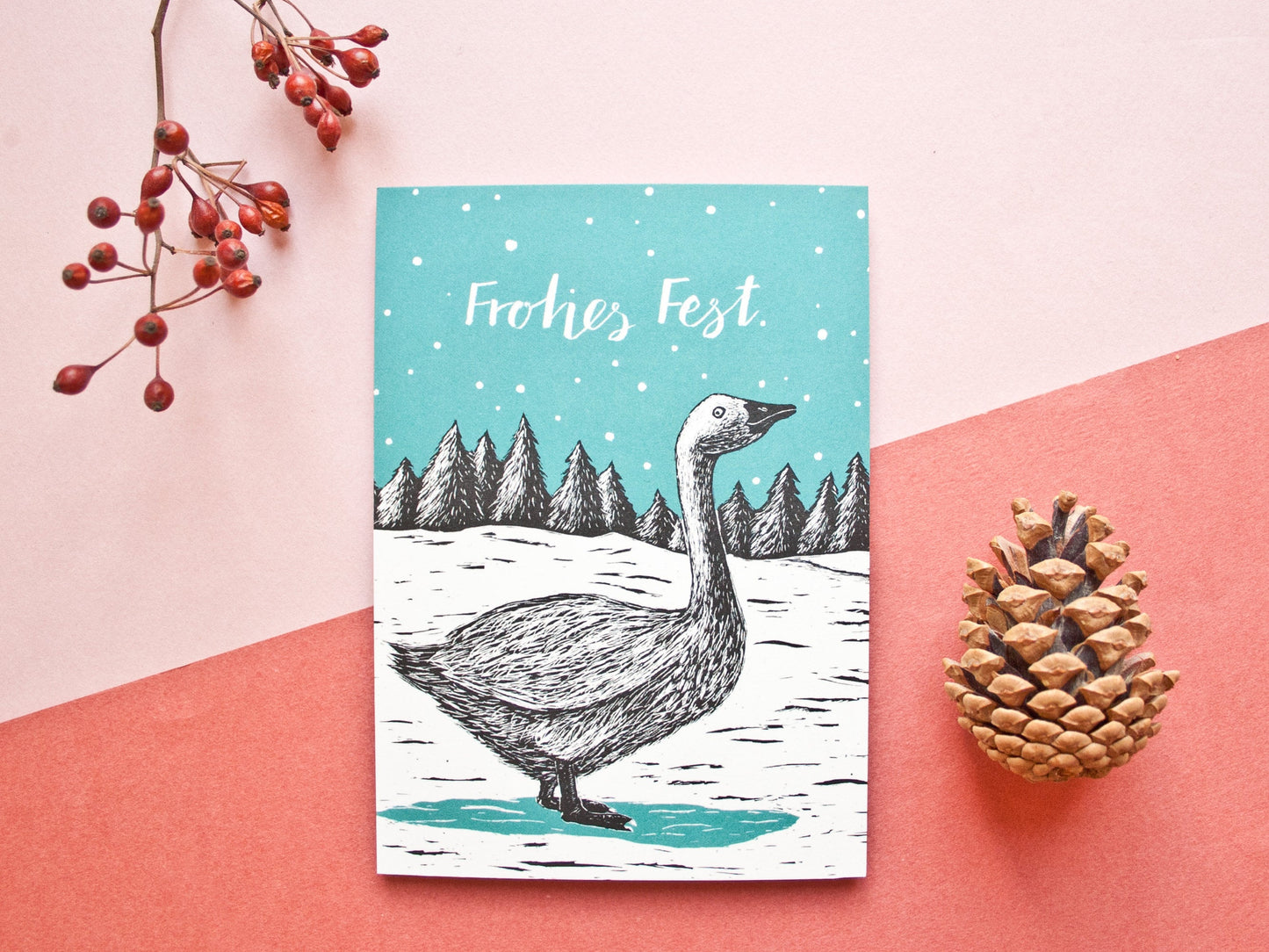Weihnachtskarte A6 Gans