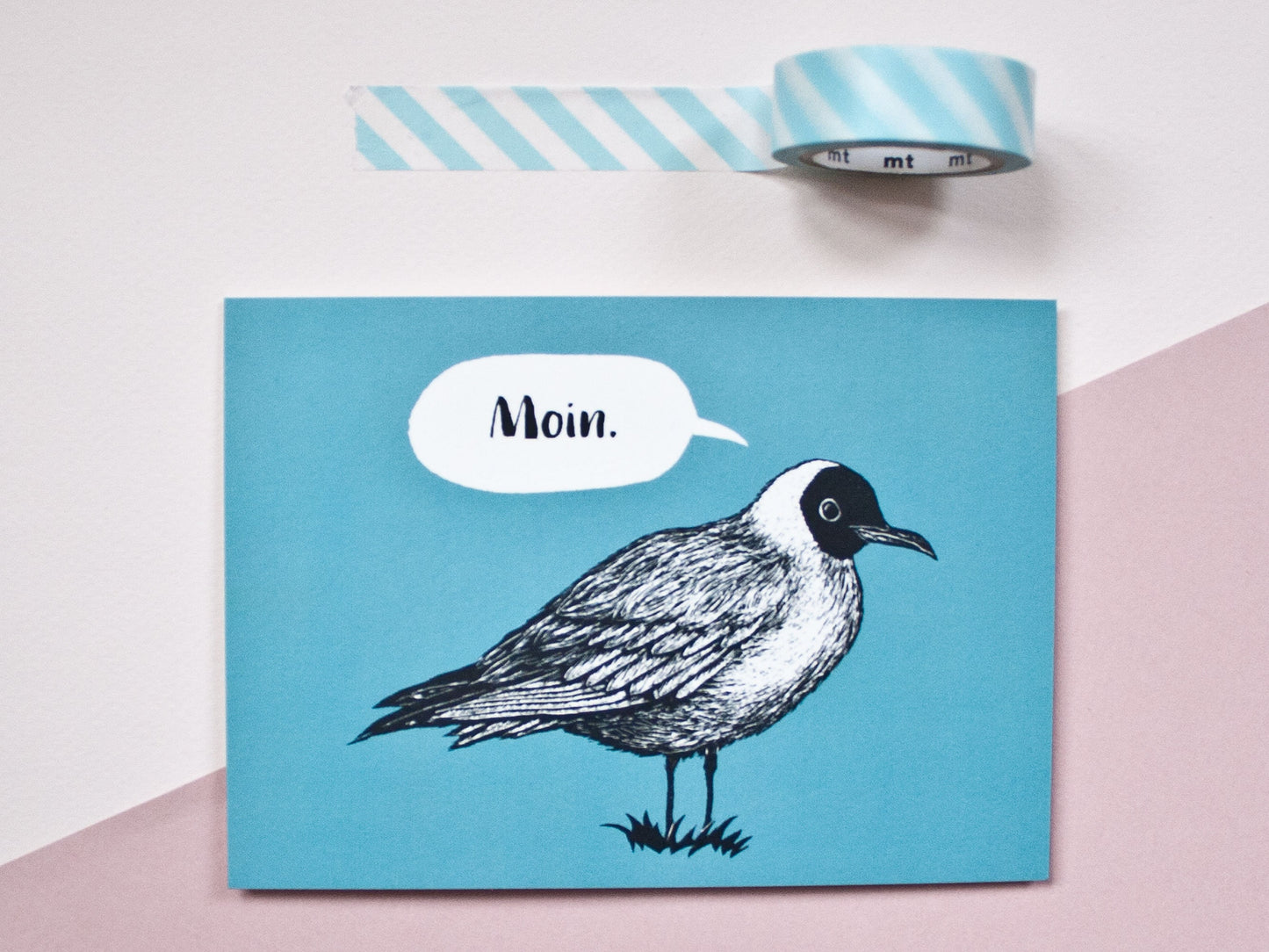 Postkarte A6 Möwe Moin