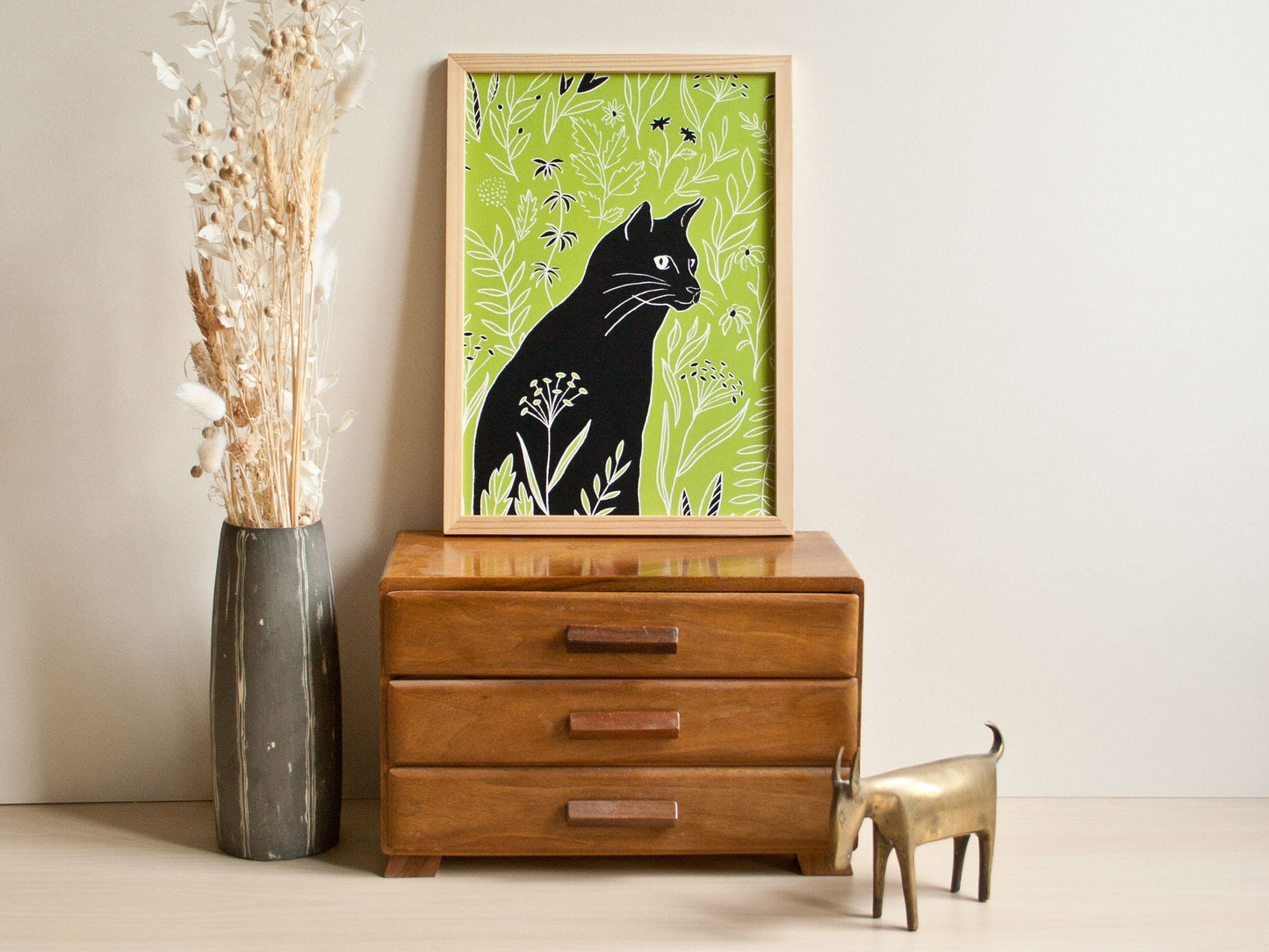 Poster A4 Katze auf der Wiese